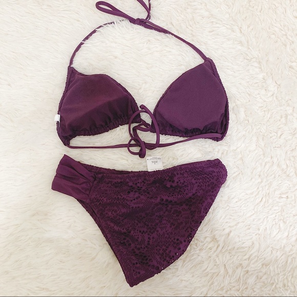 Textured Purple Bikini Set - Picture 5 of 6